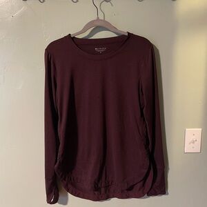 Athleta Women's Long Sleeve Top - Burgandy